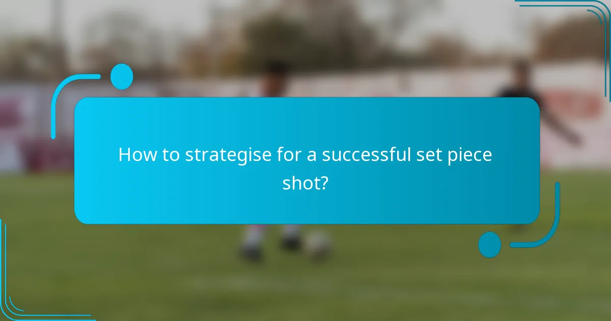 How to strategise for a successful set piece shot?