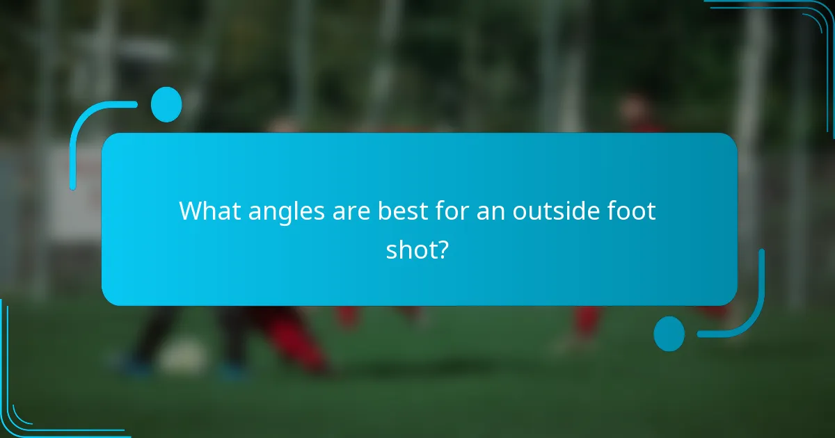 What angles are best for an outside foot shot?