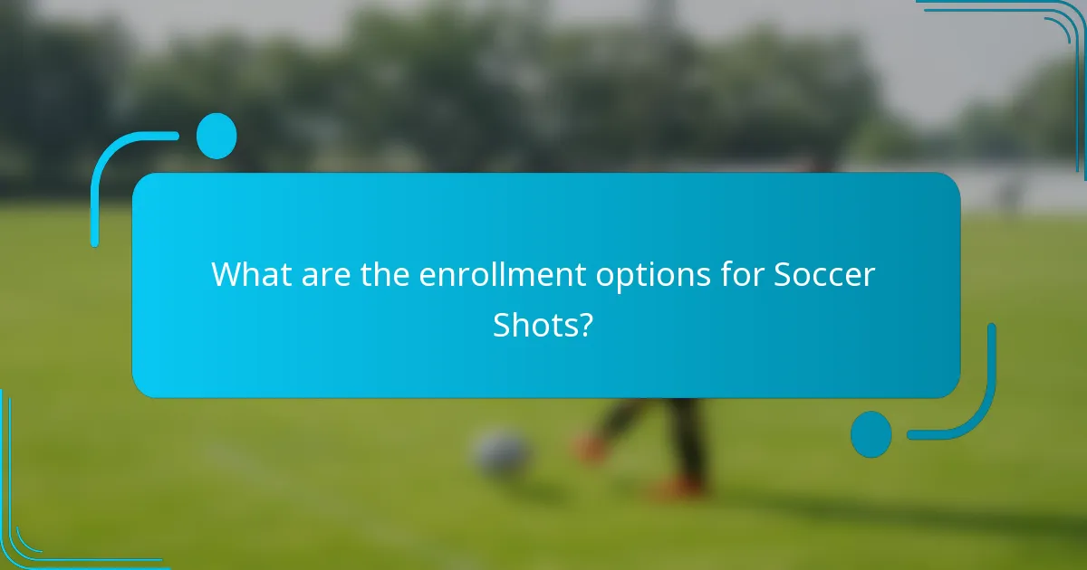 What are the enrollment options for Soccer Shots?